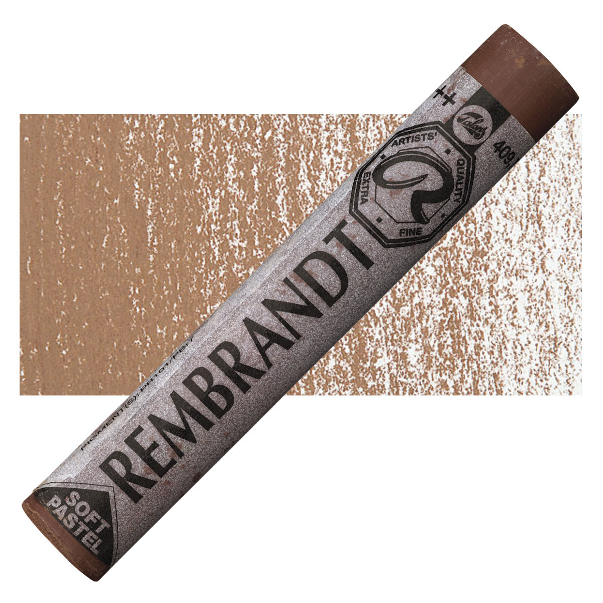 Rembrandt Soft Pastel - Burnt Umber 409.7 pastel and swatch