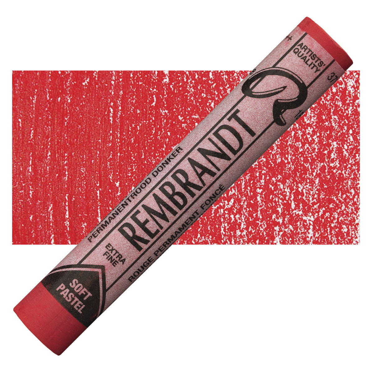 Rembrandt Soft Pastel - Permanent Red Deep 371.4 pastel and swatch