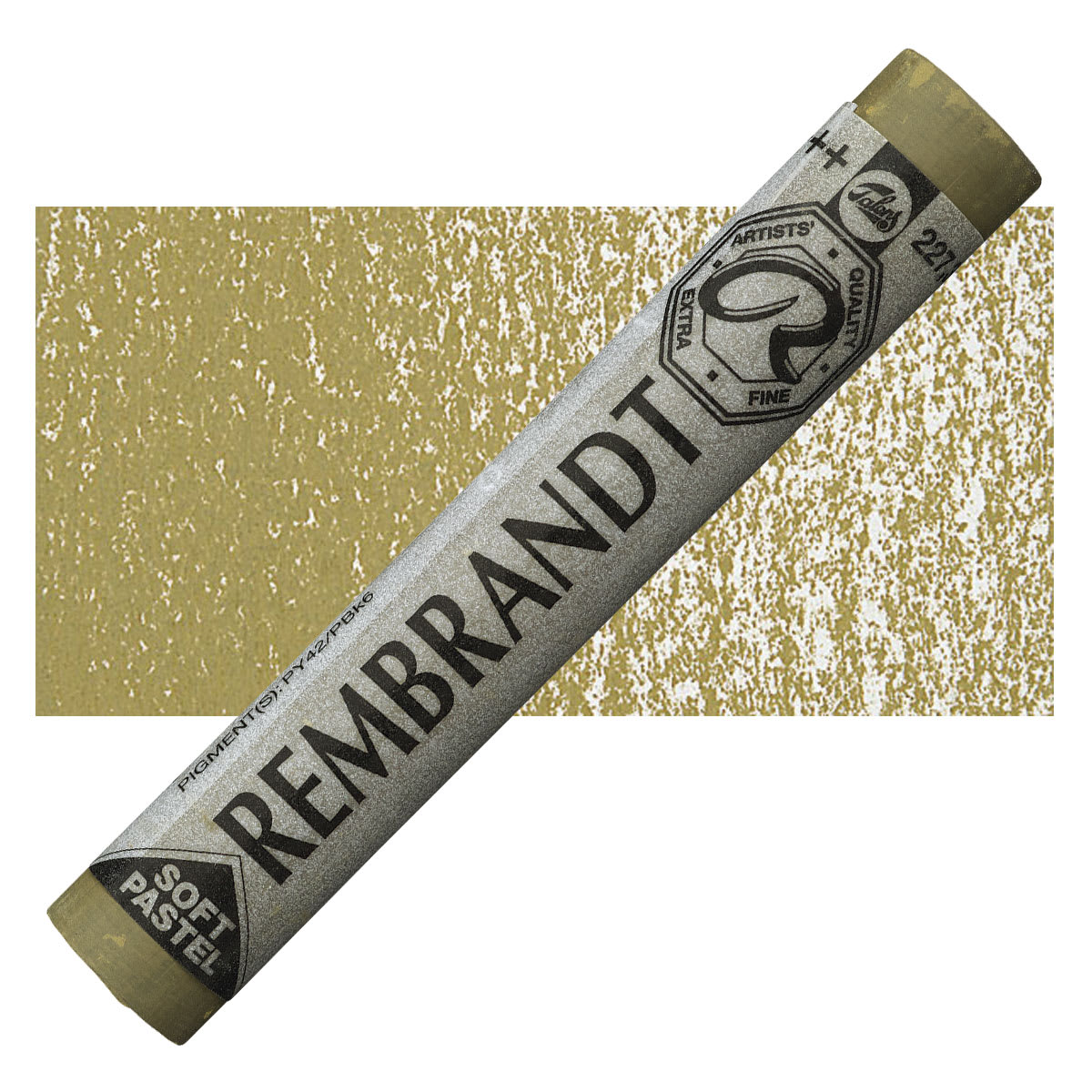 Rembrandt Soft Pastel - Yellow Ochre 227.3 pastel and swatch