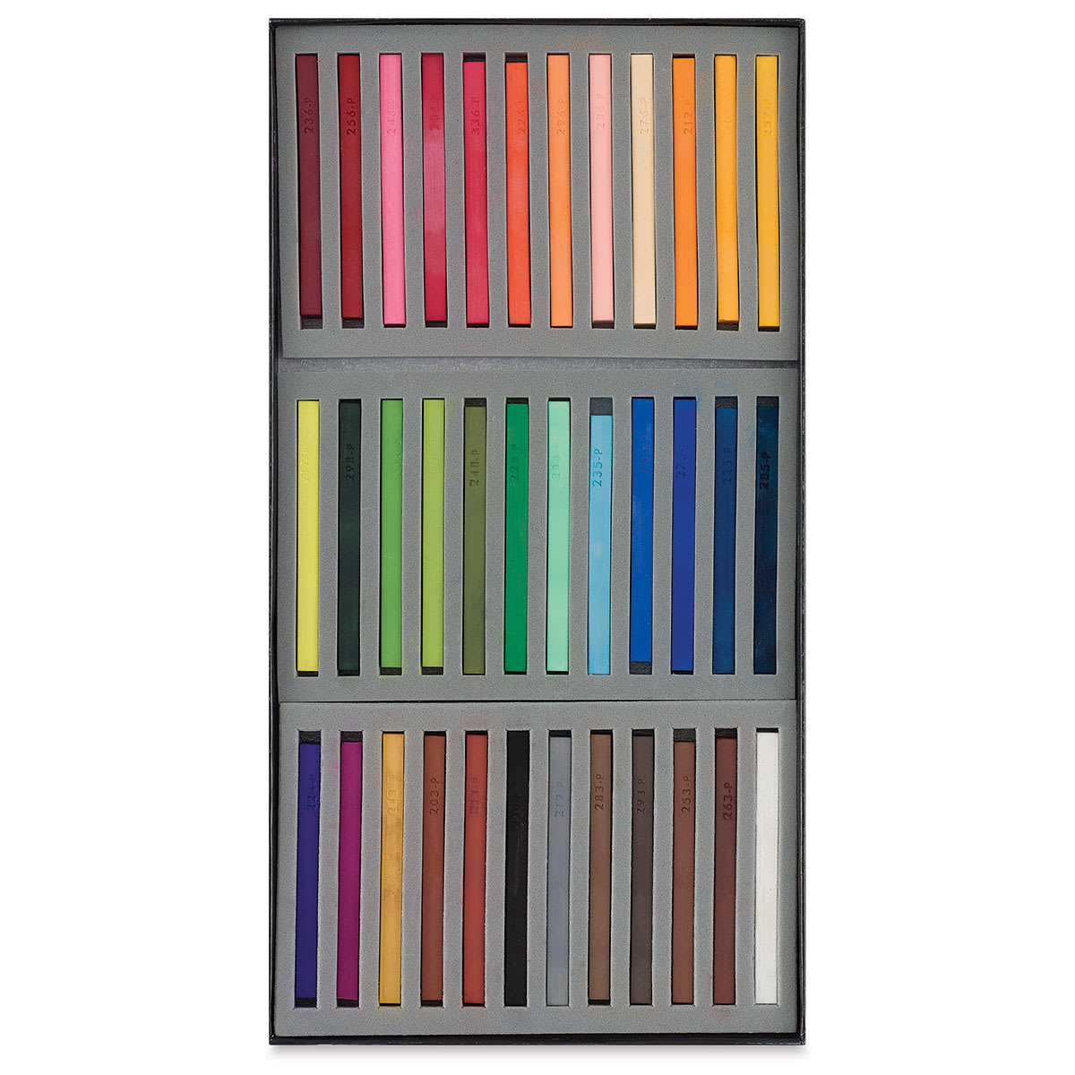 Prismacolor Premier NuPastel Color Sticks - Assorted Colors, Set of 36, pastels inside tray