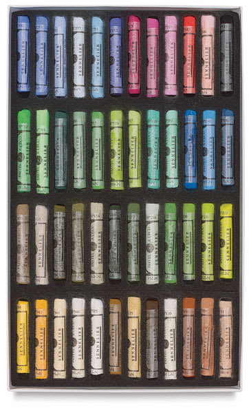 Sennelier Soft Pastel Set of 48, Landscape. Inside of package. Sennelier Soft Pastel Set of 48, Landscape. Inside of package.