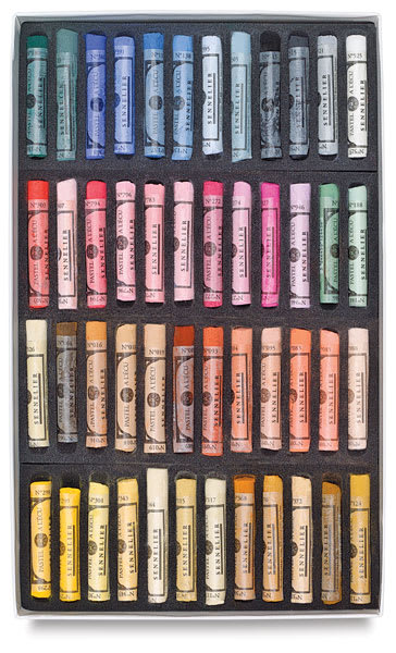 Sennelier Soft Pastels - Set of 48 Portrait Colors in open storage tray Sennelier Soft Pastels - Set of 48 Portrait Colors in open storage tray