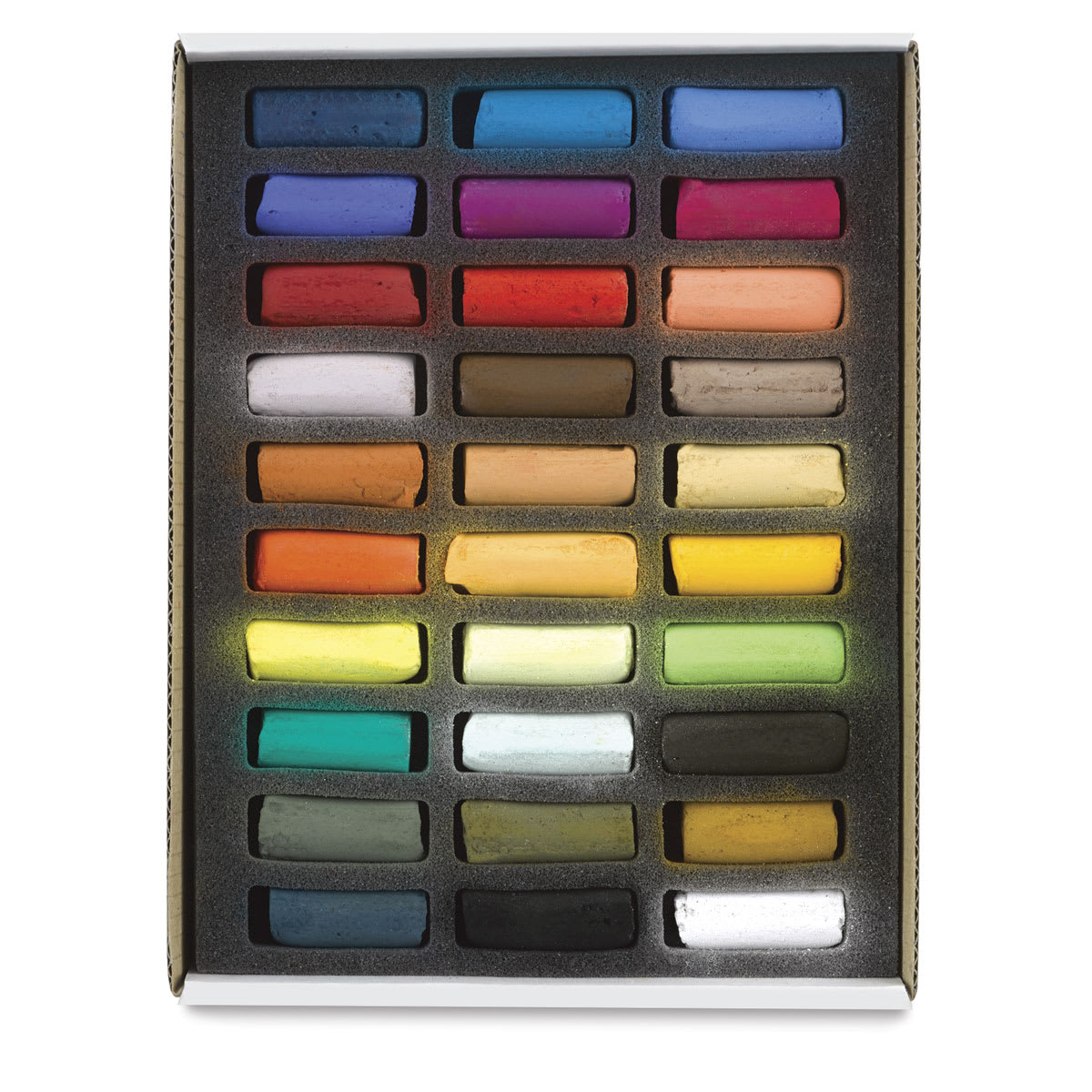 Sennelier Soft Pastels - Set of 30 Half Sticks shown in storage Tray Sennelier Soft Pastels - Set of 30 Half Sticks shown in storage Tray