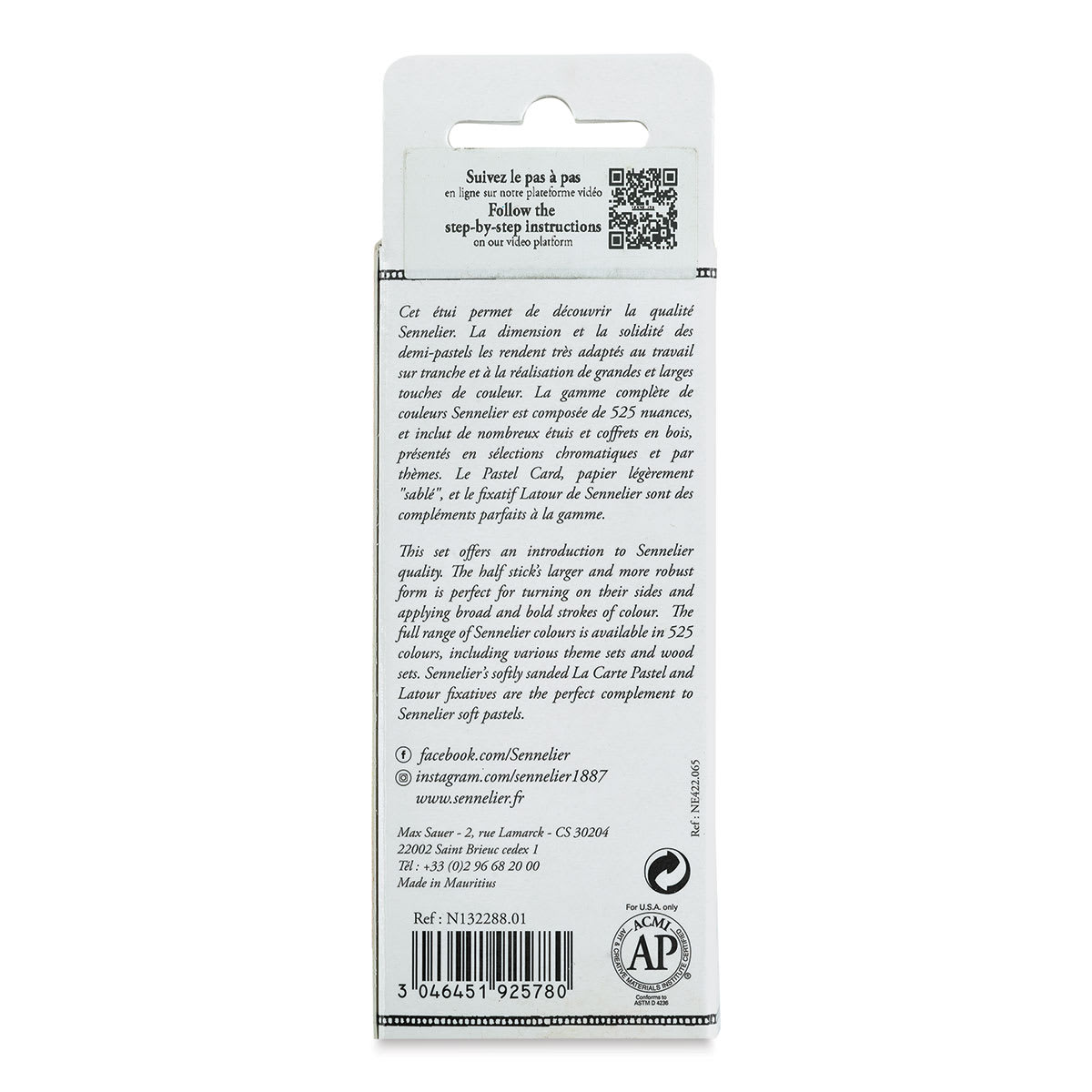 Sennelier Soft Pastels - Set of 6, Autumn Landscape, Half-Sticks (back of package) Sennelier Soft Pastels - Set of 6, Autumn Landscape, Half-Sticks (back of package)