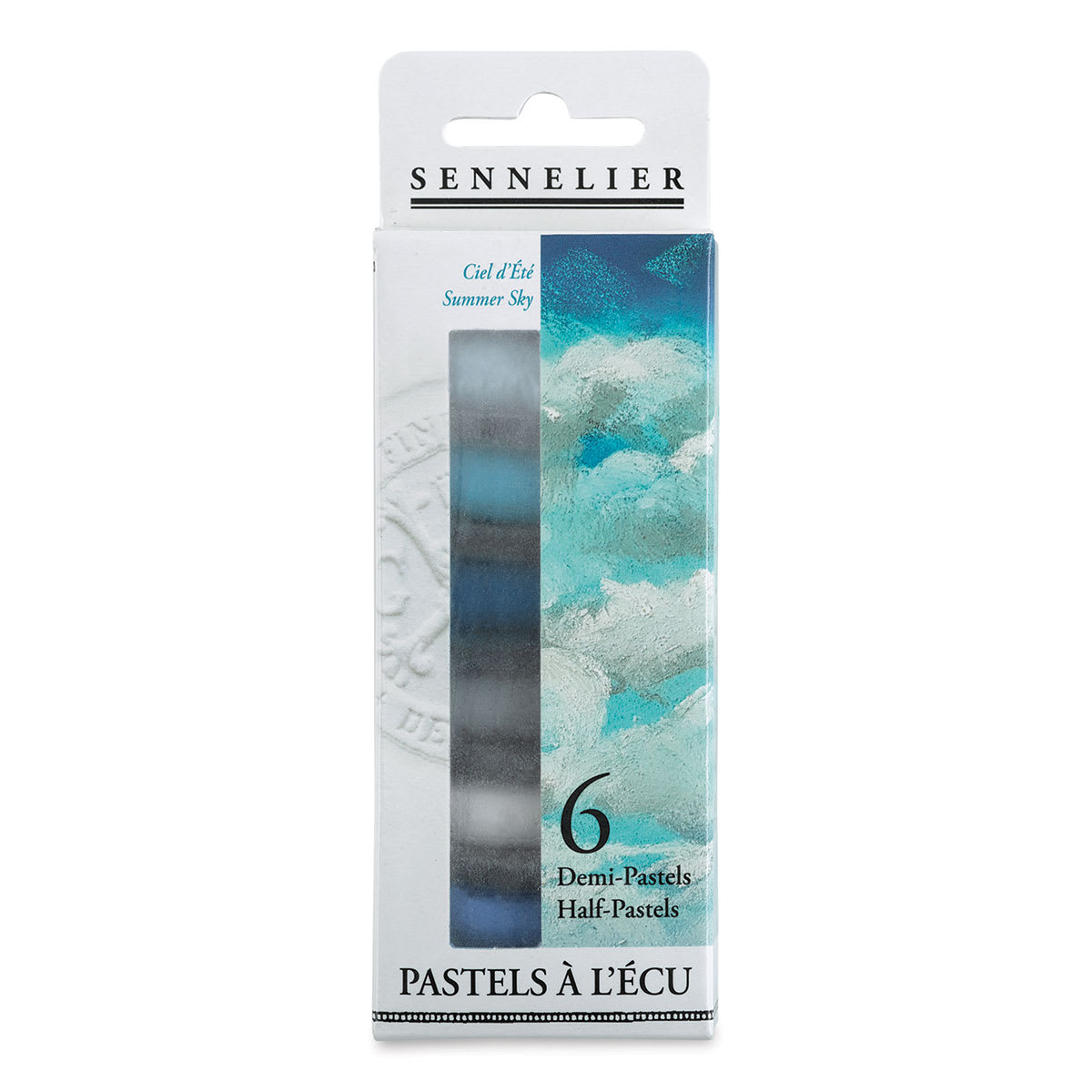 Sennelier Soft Pastels - Set of 6, Summer Sky, Half-Sticks (front of package)