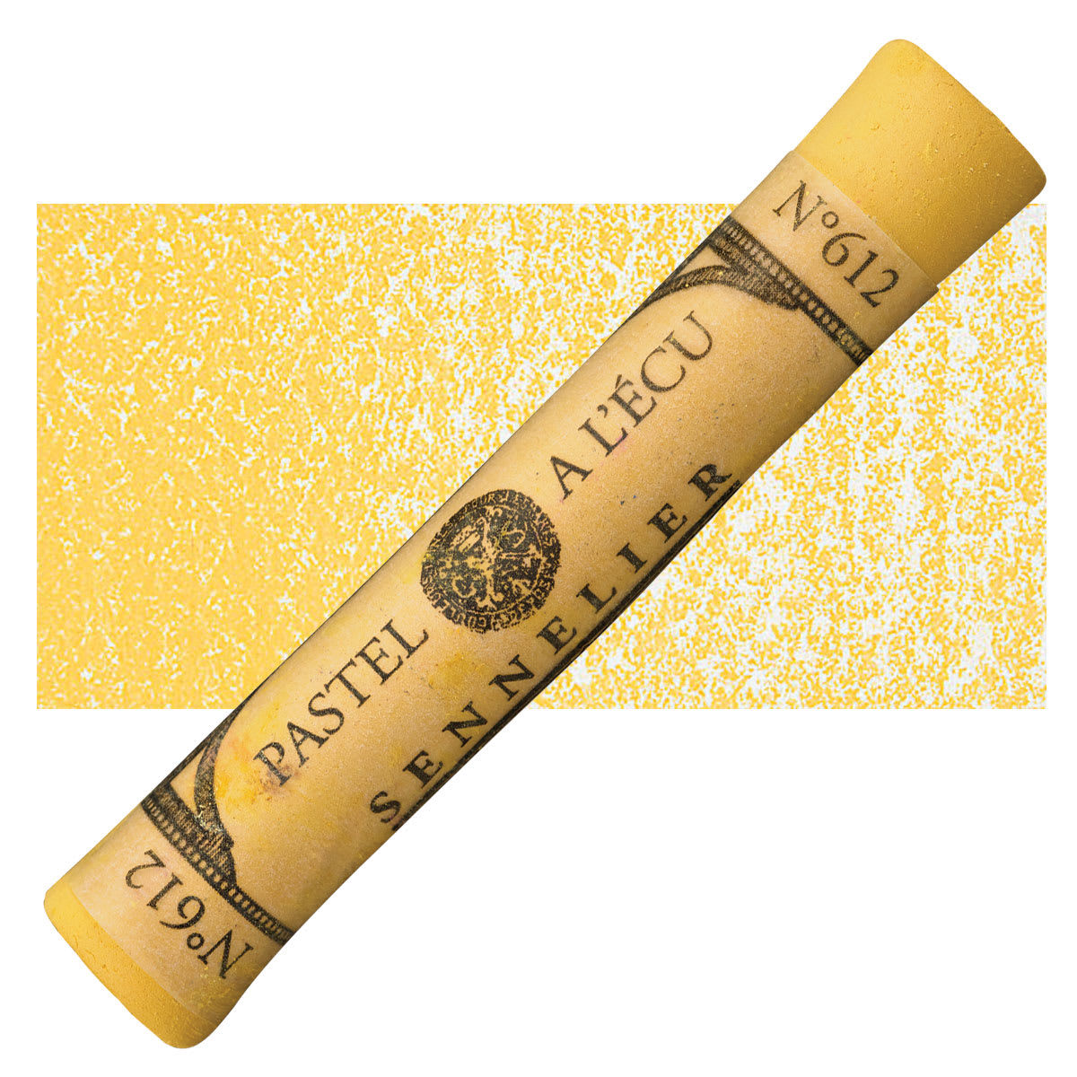 Sennelier Soft Pastel - Cadmium Yellow Deep 612 pastel and swatch