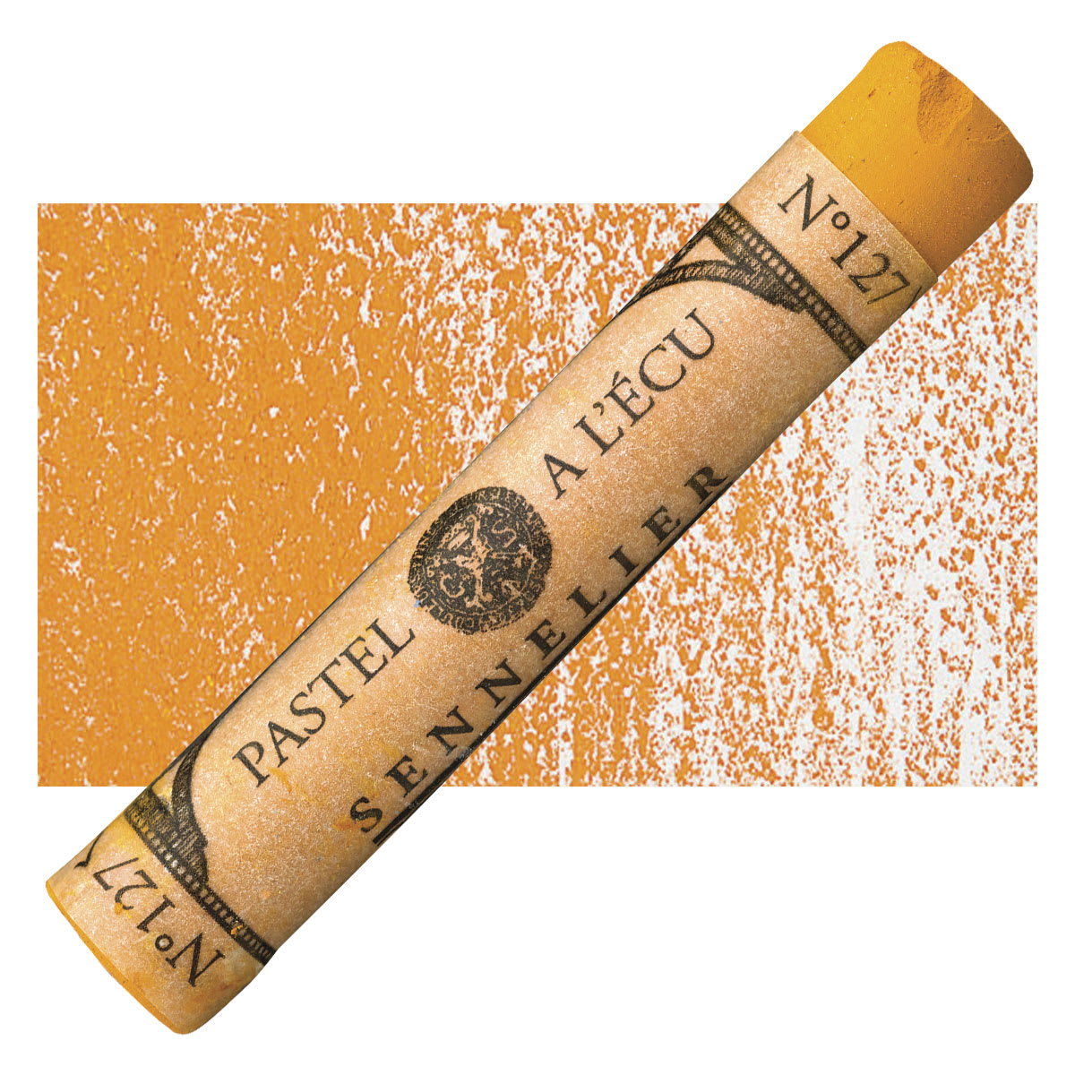 Sennelier Soft Pastel - Golden Ochre 127 pastel and swatch