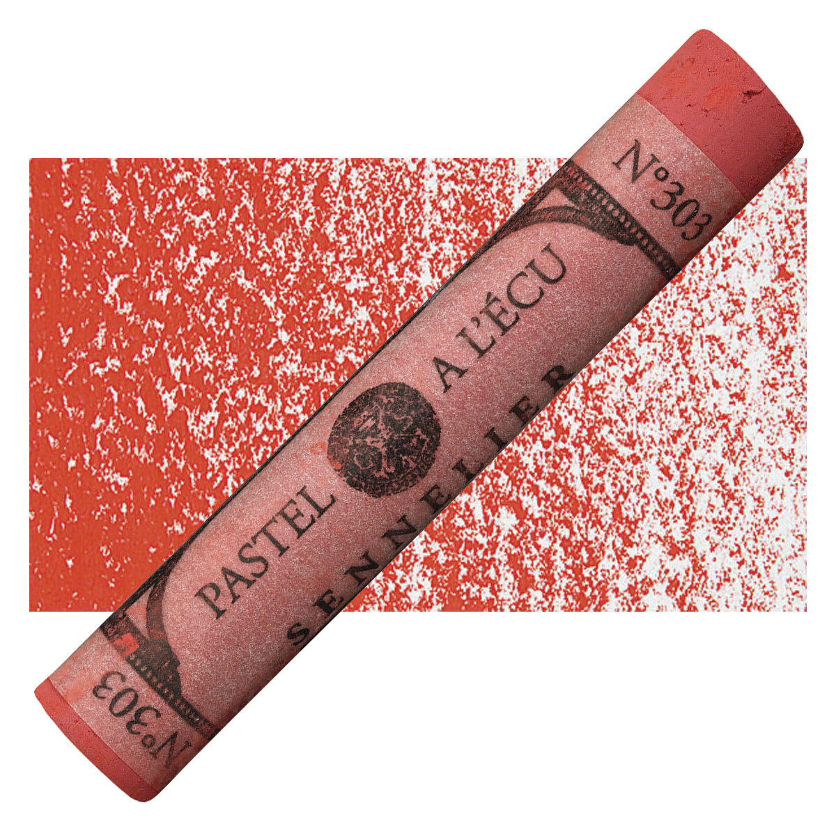 Sennelier Soft Pastel - Scarlet Lake 303 pastel and swatch
