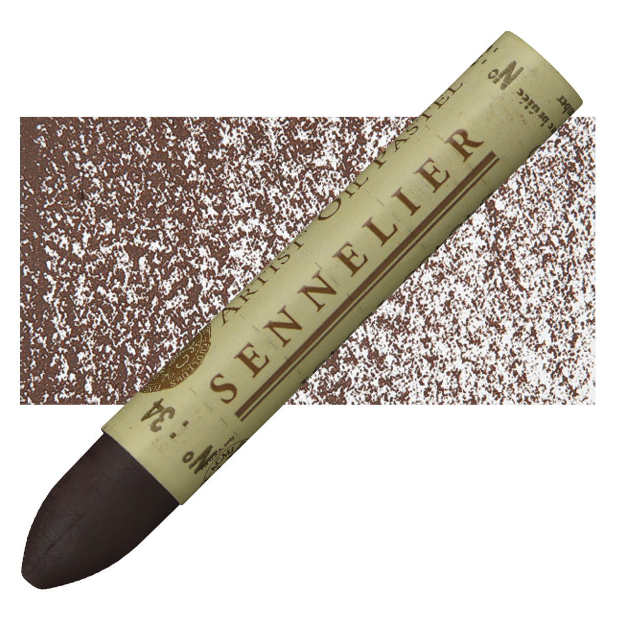 Sennelier Oil Pastel - Burnt Umber oil pastel and swatch