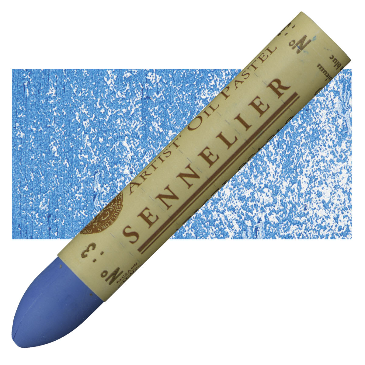 Sennelier Oil Pastel - Cerulean Blue oil pastel and swatch