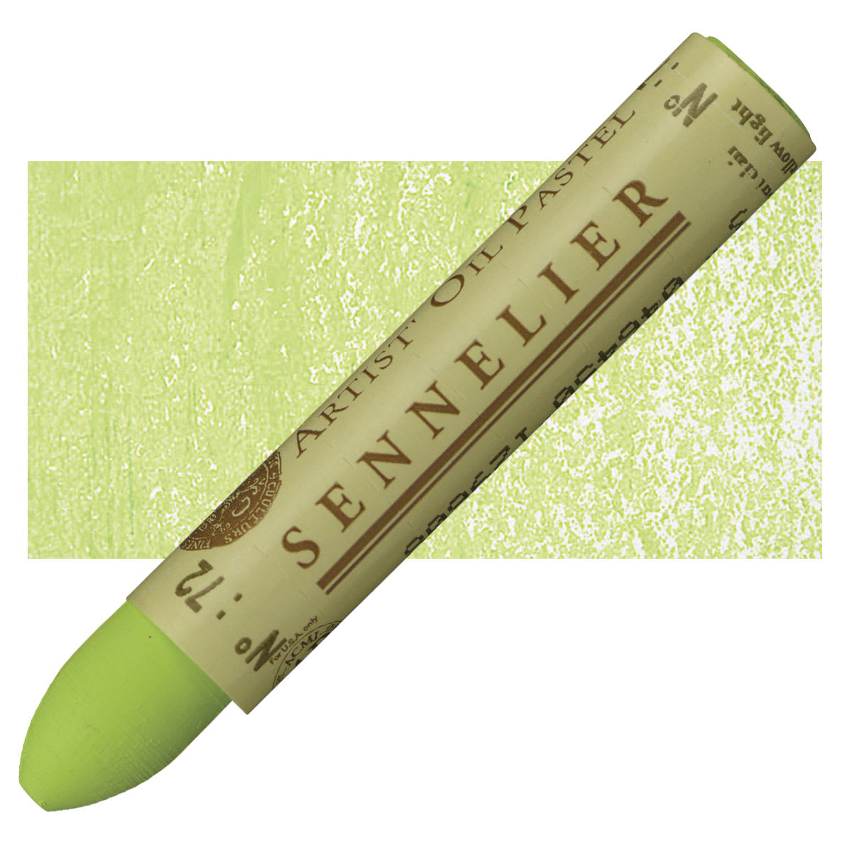 Sennelier Oil Pastel - Green Yellow Light oil pastel and swatch
