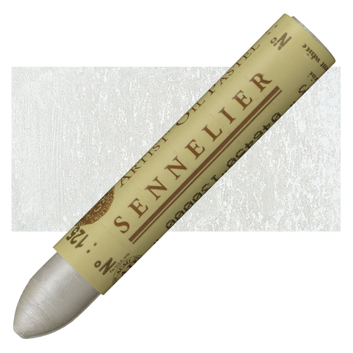 Sennelier Oil Pastel - Iridescent White oil pastel and swatch