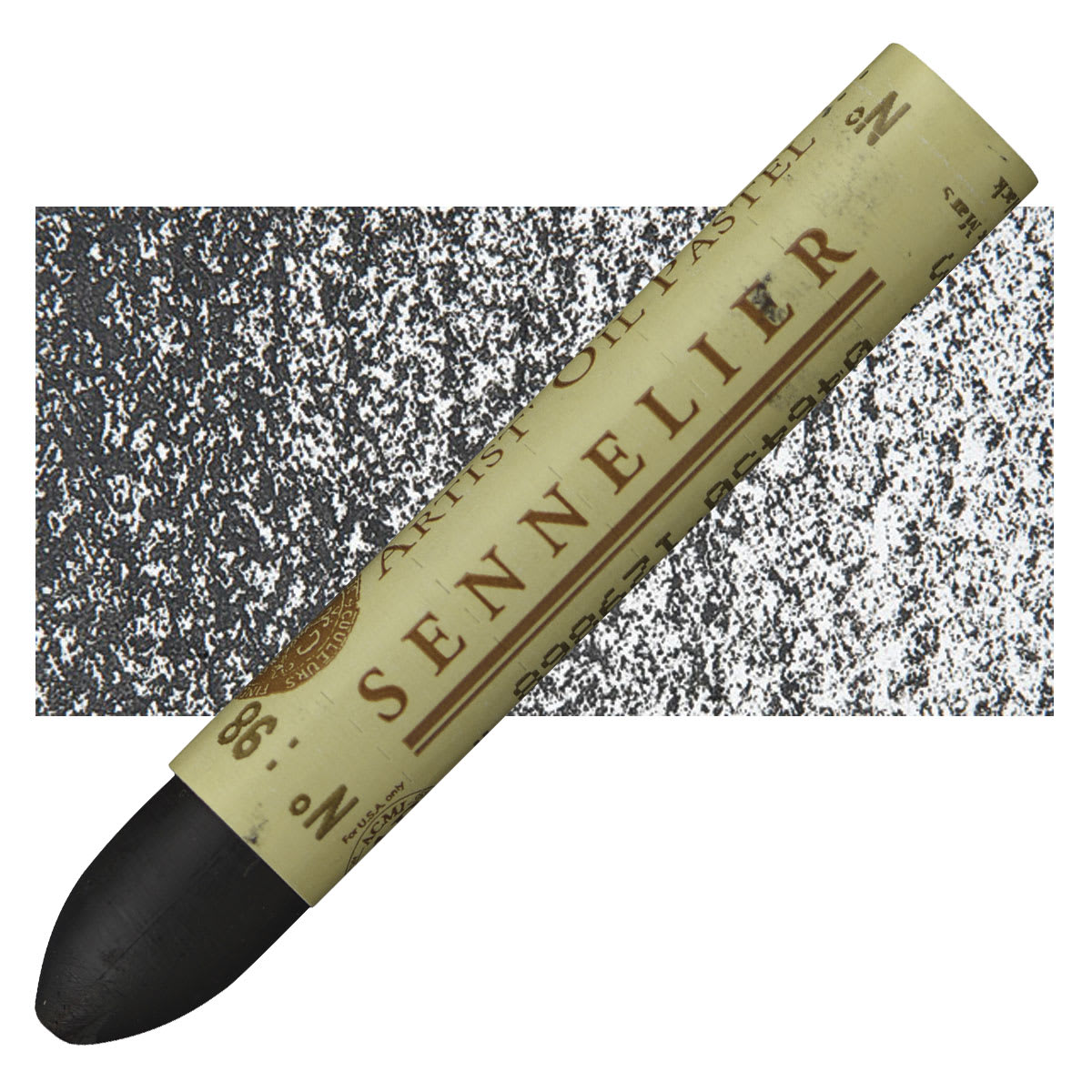 Sennelier Oil Pastel - Mars Black oil pastel and swatch