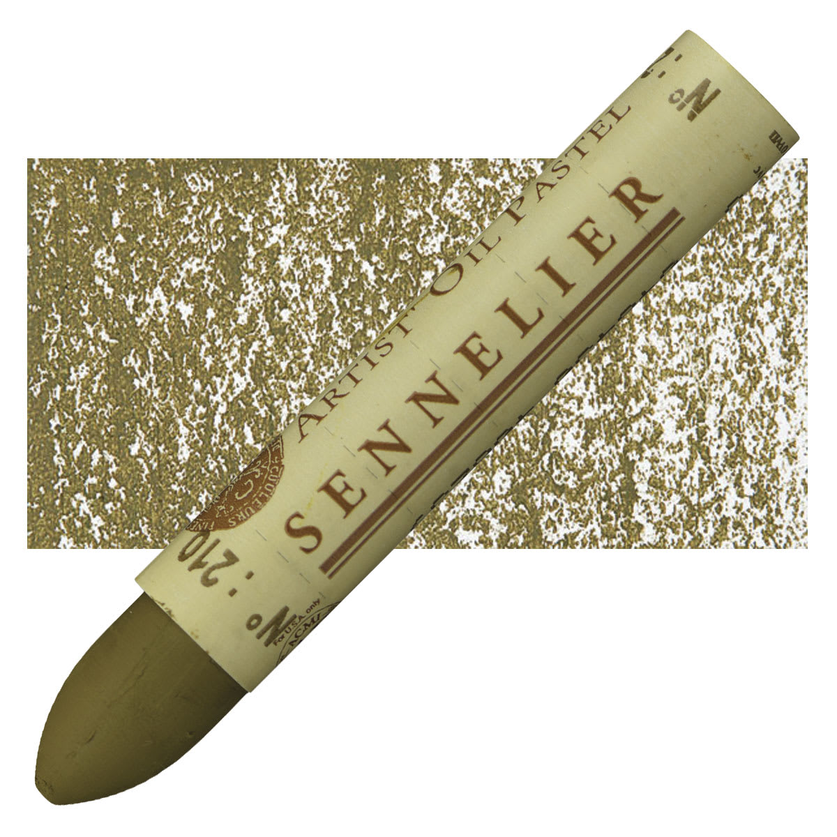 Sennelier Oil Pastel - Olive Brown oil pastel and swatch