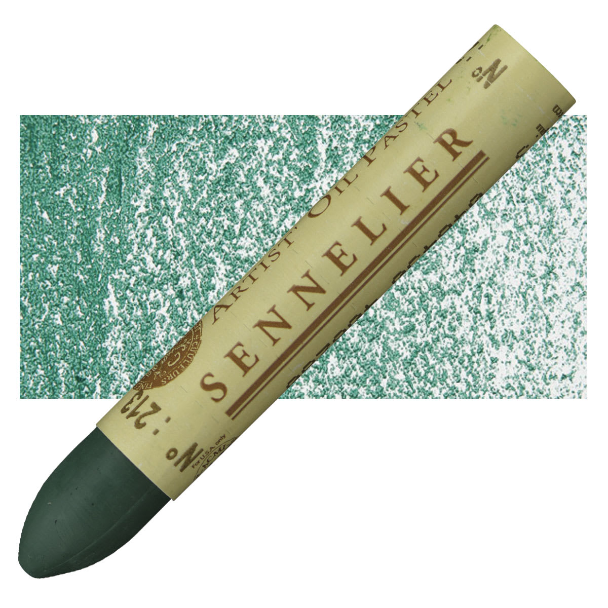 Sennelier Oil Pastel - Pine Green oil pastel and swatch