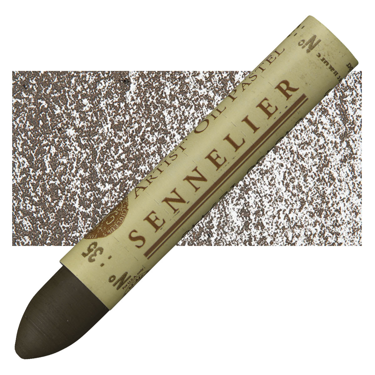 Sennelier Oil Pastel - Raw Umber oil pastel and swatch