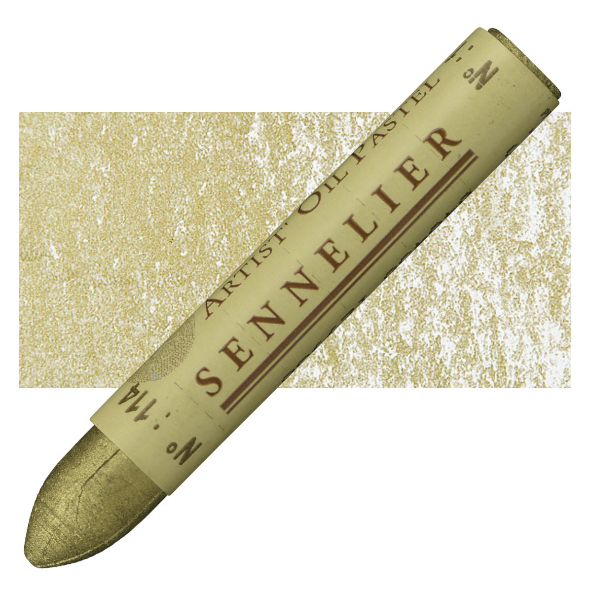 Sennelier Oil Pastel - Rich Gold oil pastel and swatch