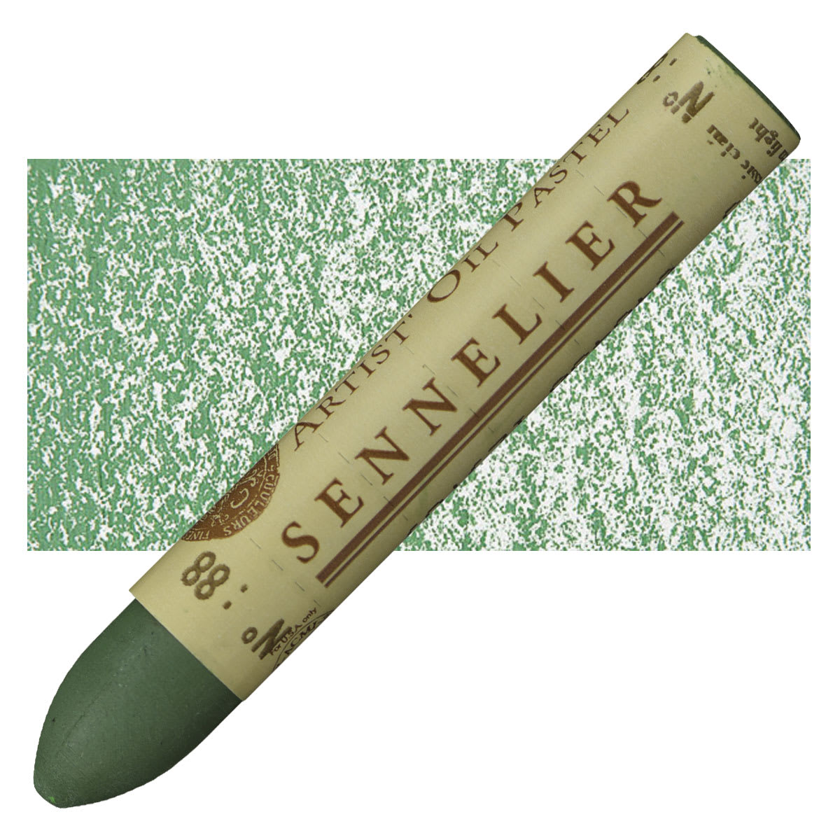 Sennelier Oil Pastel - Sap Green Light oil pastel and swatch