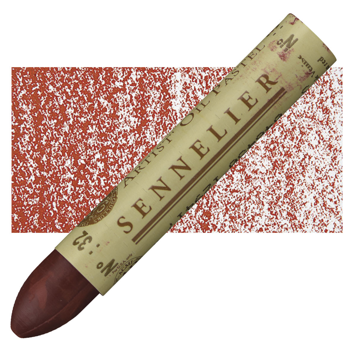 Sennelier Oil Pastel - Venetian Red oil pastel and swatch
