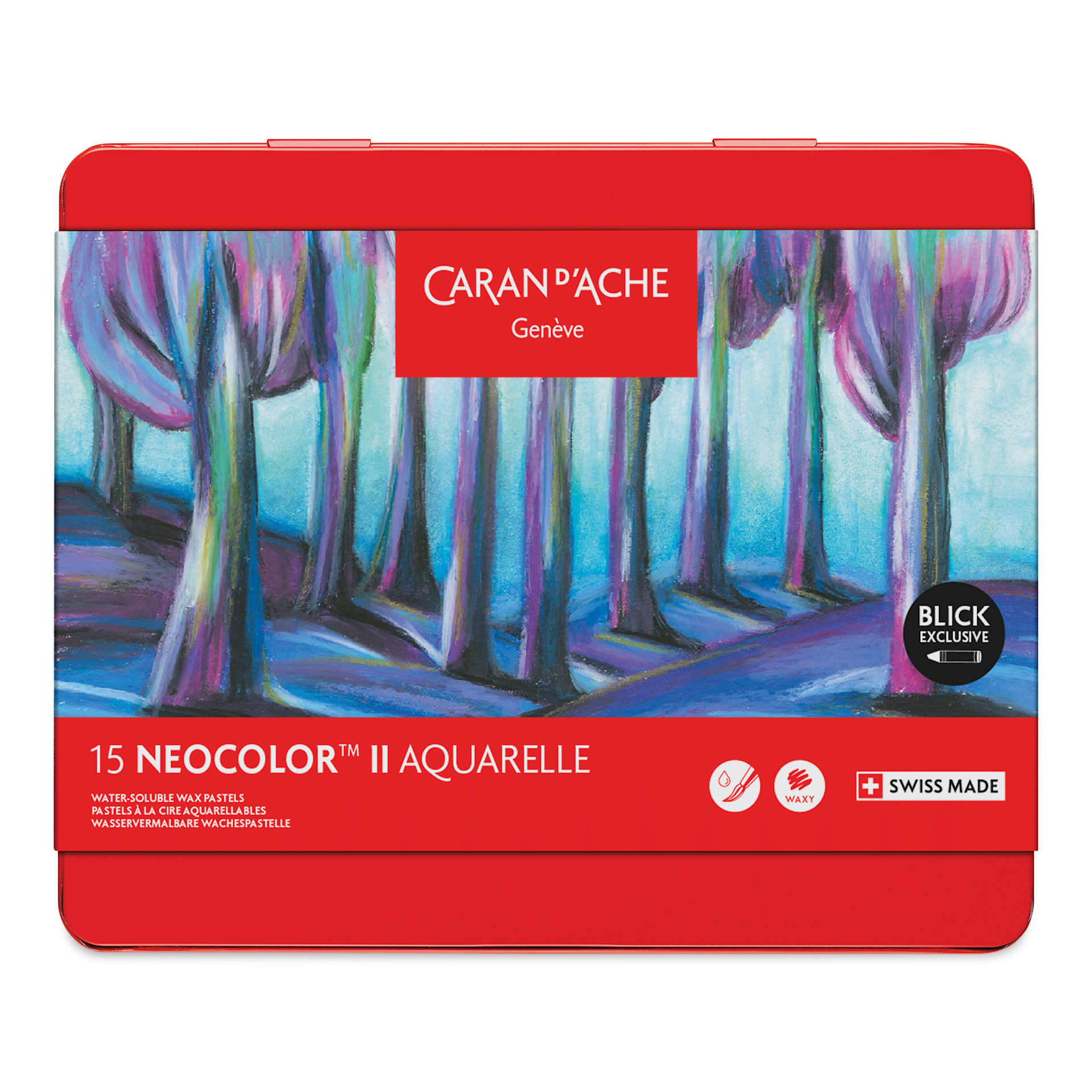 Caran d'Ache Neocolor II Aquarelle Artists' Pastels - Blick Exclusive! Set of 15, Fantasy Dreamscape, front of packaging