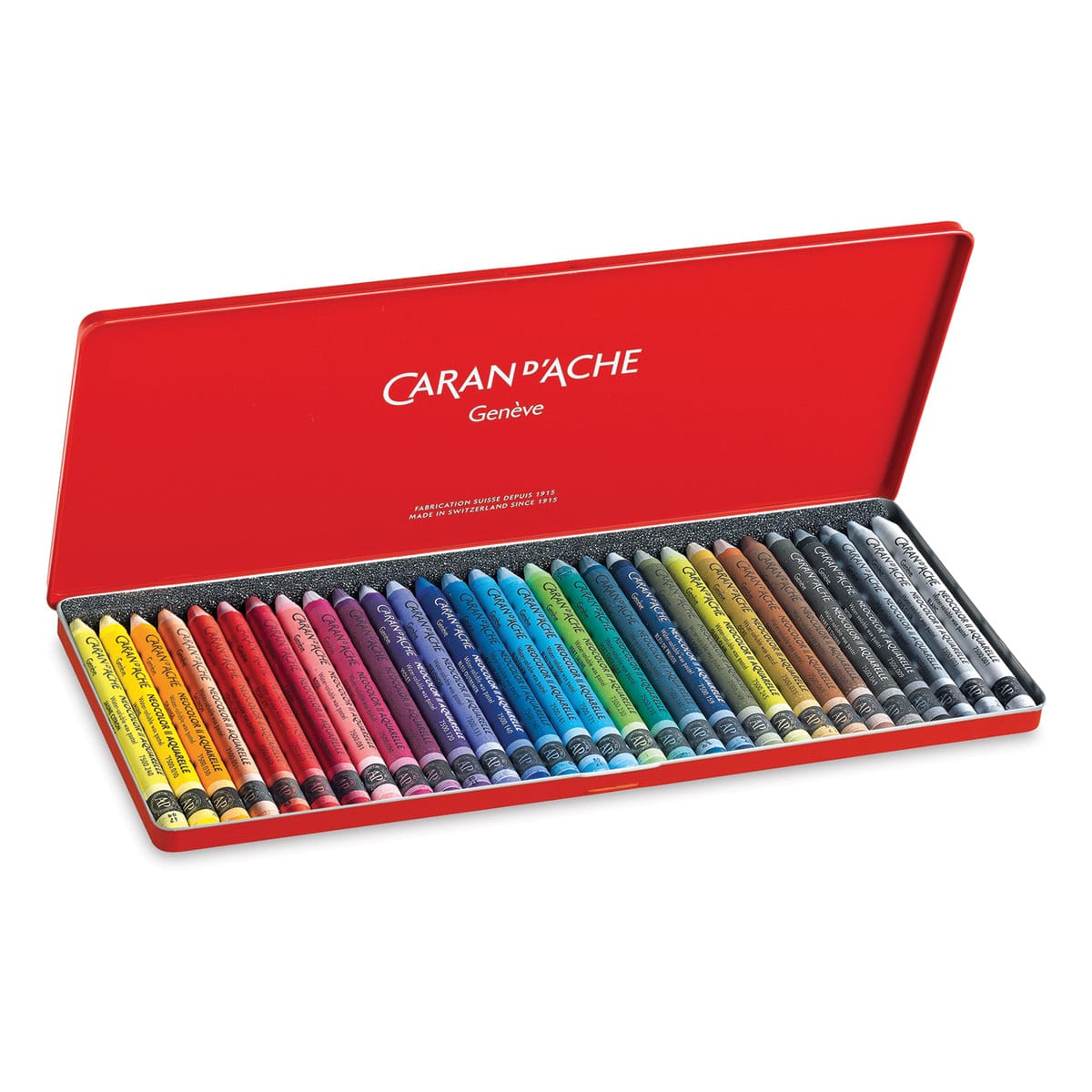 Caran d'Ache Neocolor II Aquarelle Artists' Pastels - Set of 30, Assorted Colors, open packaging showing contents