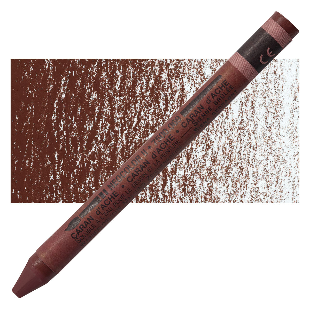 Caran d'Ache Neocolor II Aquarelle Artists' Pastel - Burnt Sienna pastel and swatch