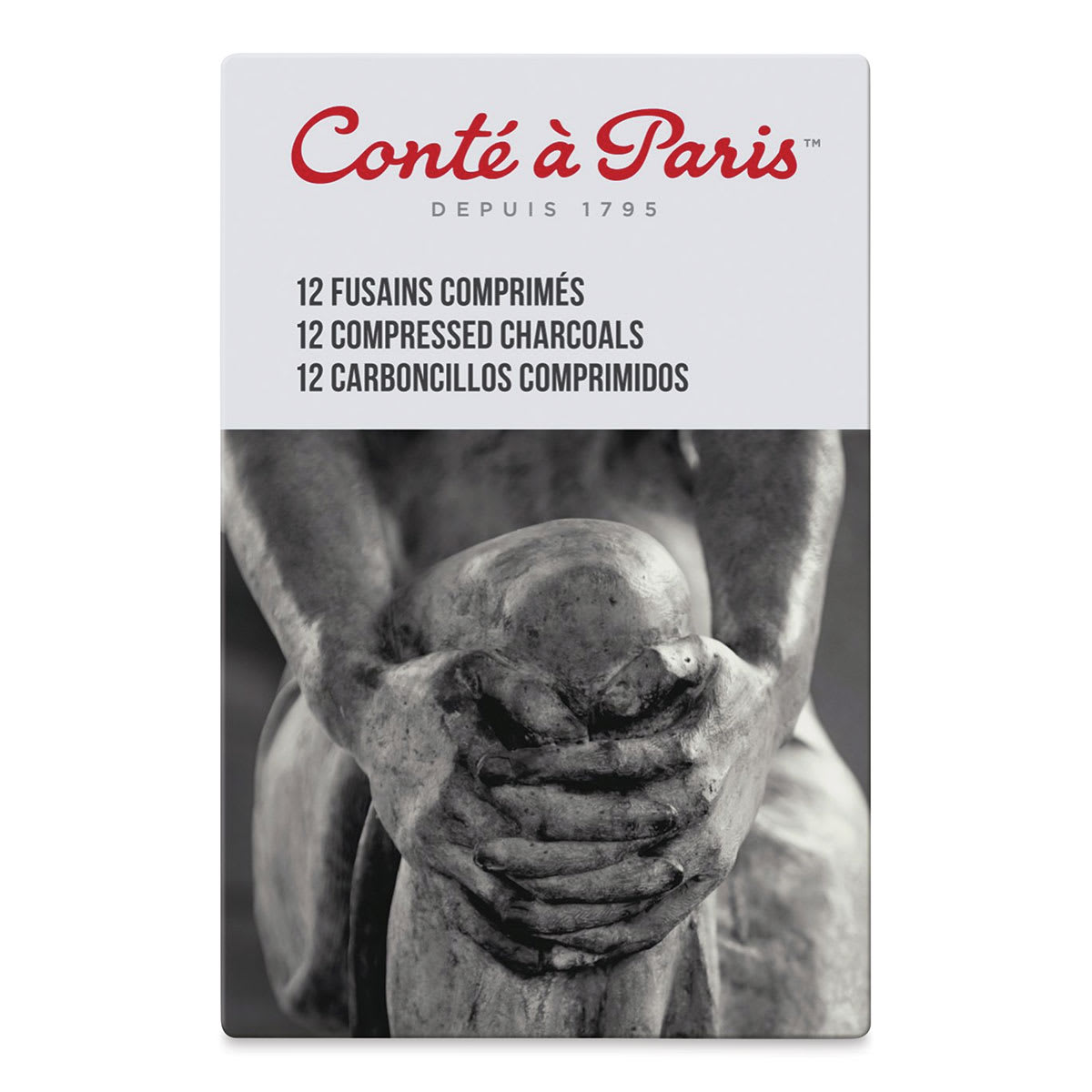 Conté à Paris Compressed Charcoal - HB-Hard, Box of 12 front of package