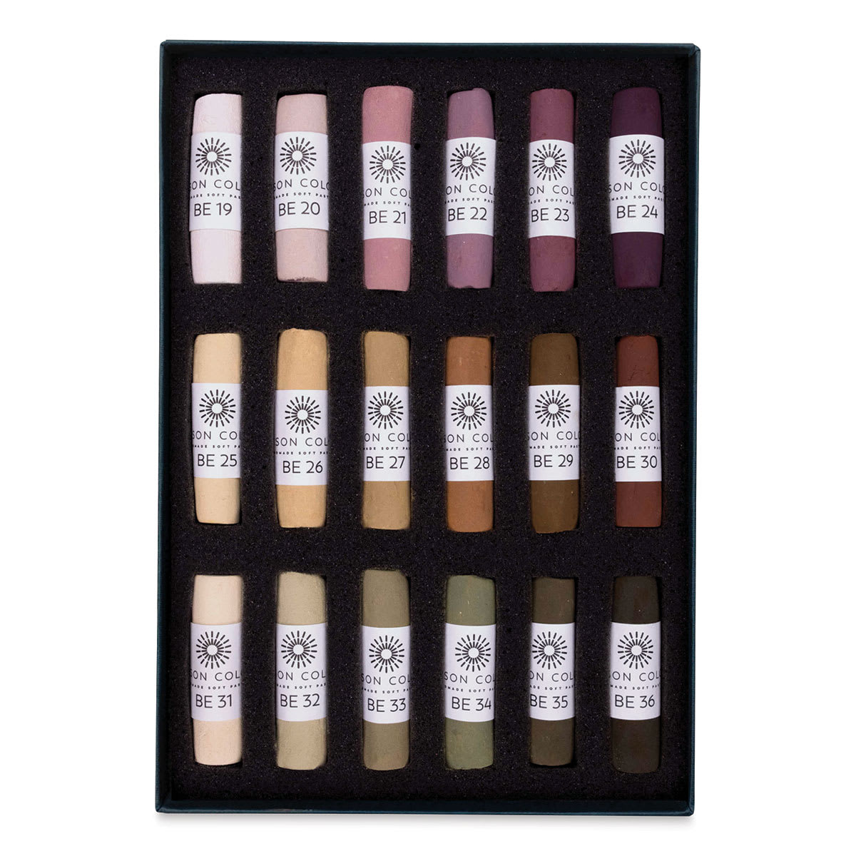 Unison Handmade Pastels-Brown Earth Colors 19-36, Set of 18 (set contents)