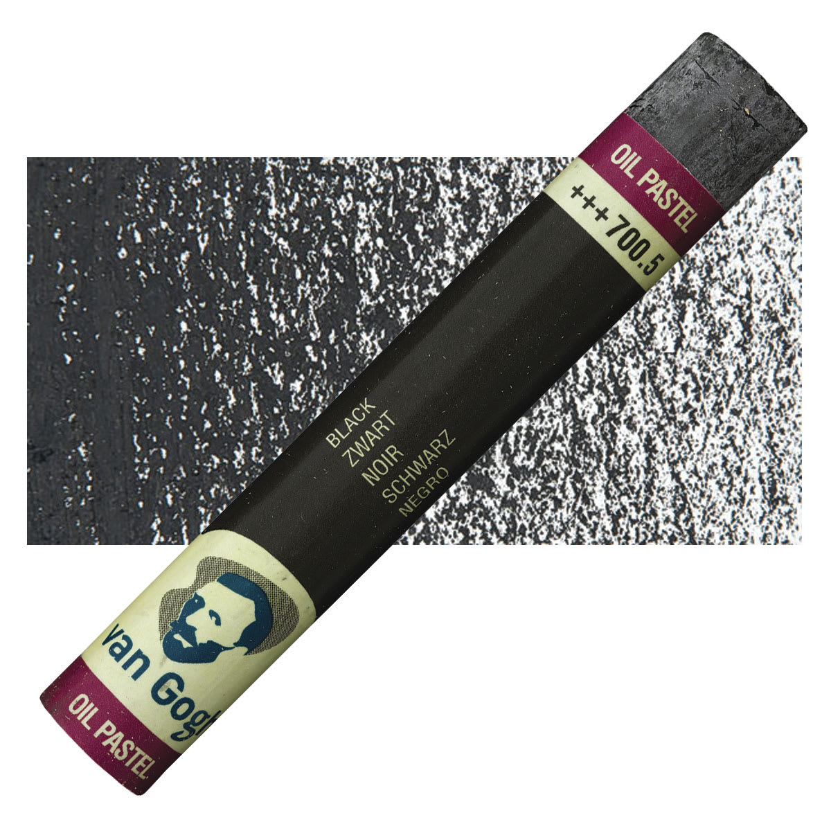 Van Gogh Oil Pastel - Black 700.5 oil pastel and swatch