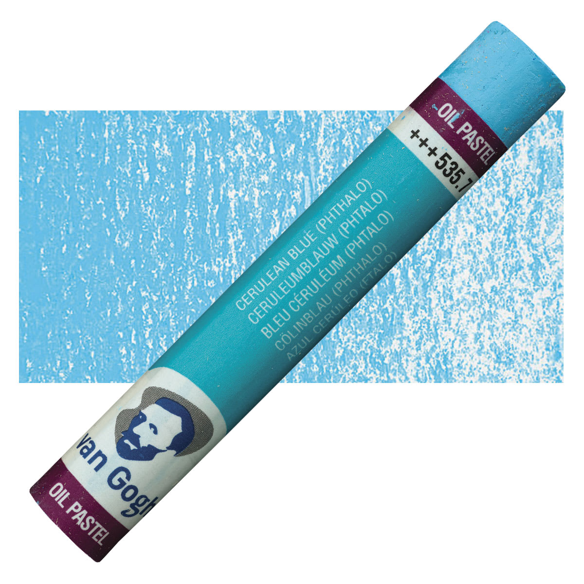 Van Gogh Oil Pastel - Cerulean Blue 535.7 oil pastel and swatch