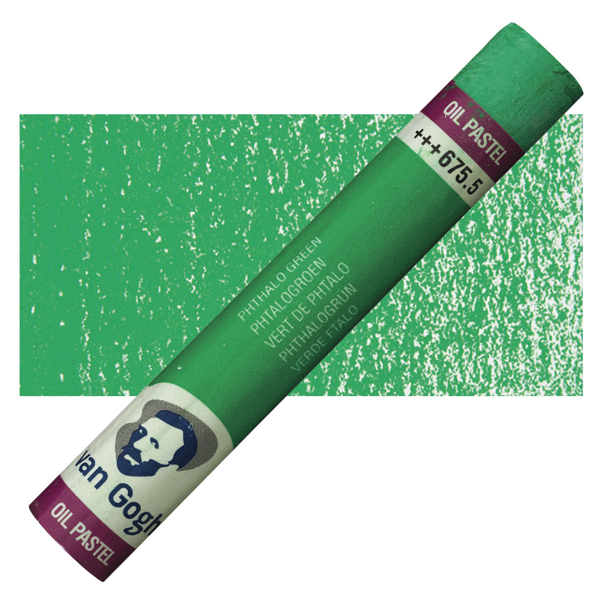 Van Gogh Oil Pastel - Phthalo Green 675.5 oil pastel and swatch Van Gogh Oil Pastel - Phthalo Green 675.5 oil pastel and swatch