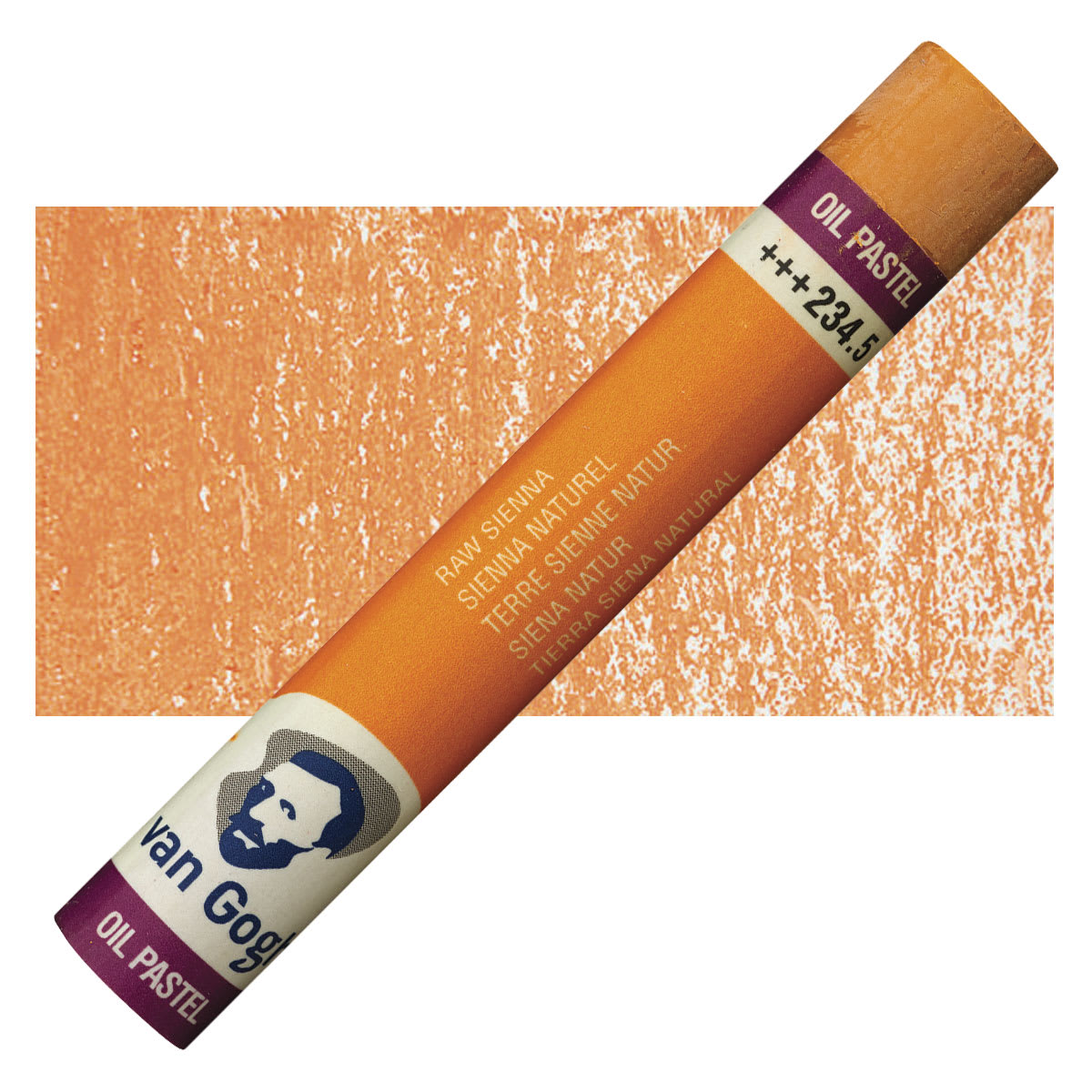 Van Gogh Oil Pastel - Raw Sienna 234.5 oil pastel and swatch