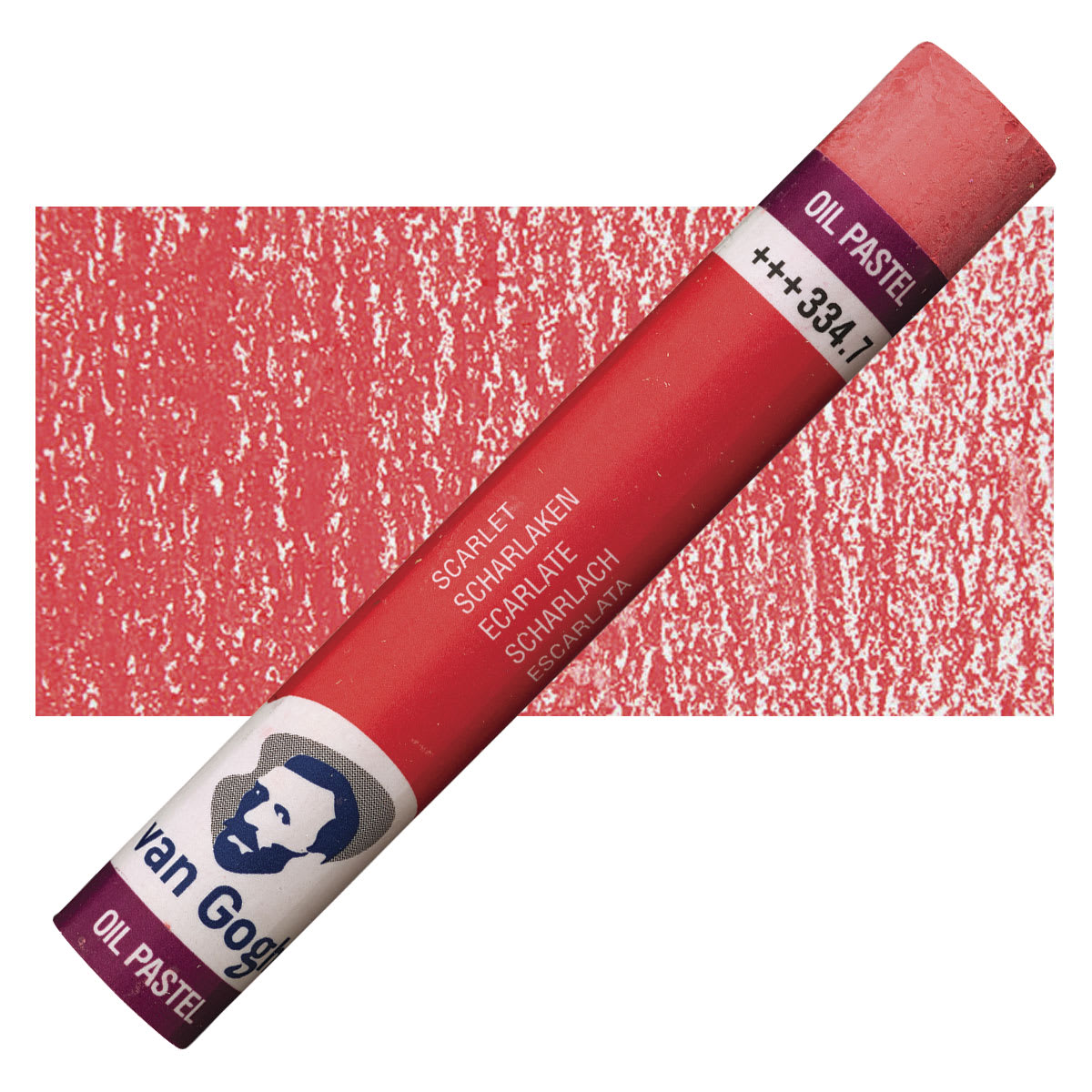 Van Gogh Oil Pastel - Scarlet 334.7 oil pastel and swatch