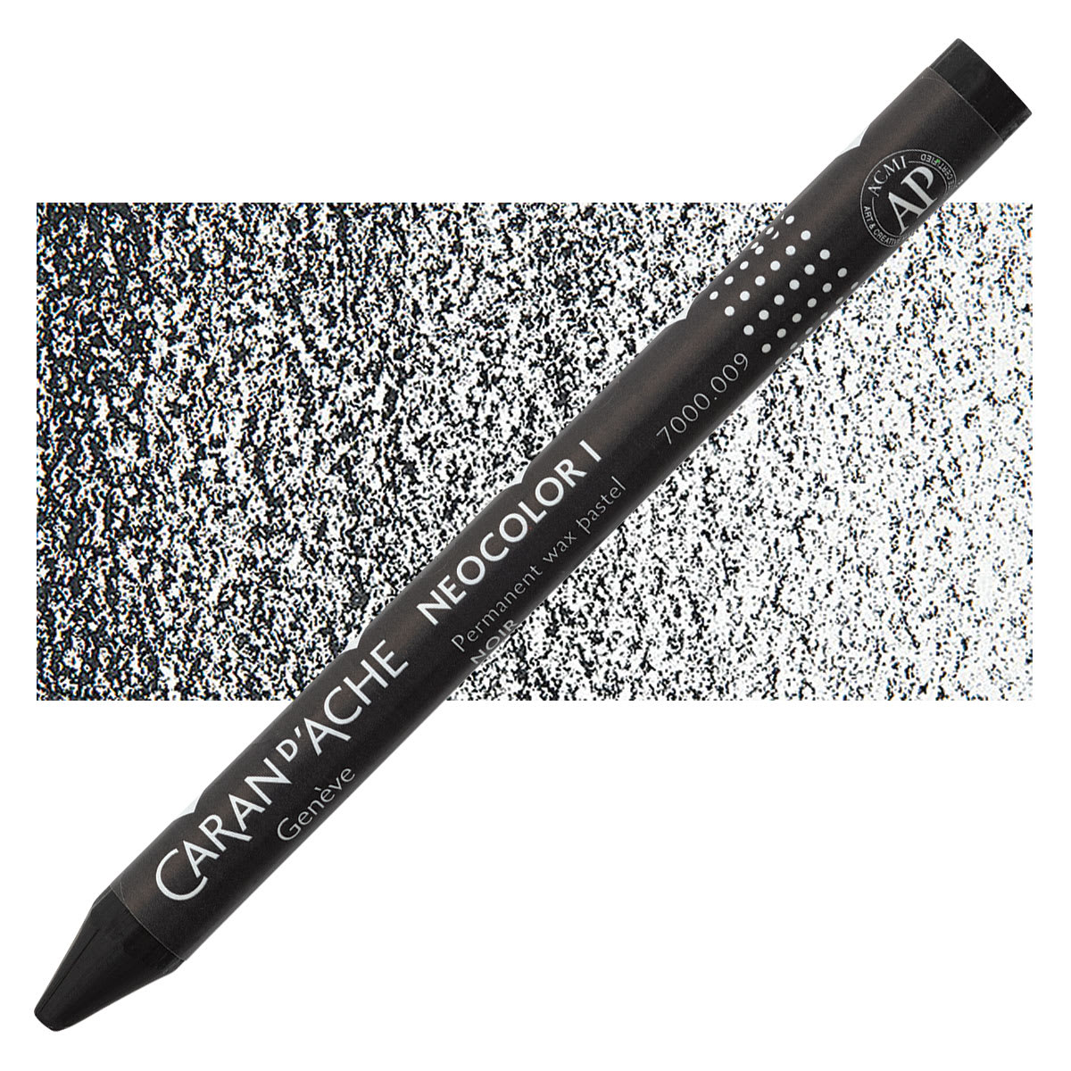 Caran d'Ache Neocolor I Wax Pastel - Black pastel and swatch
