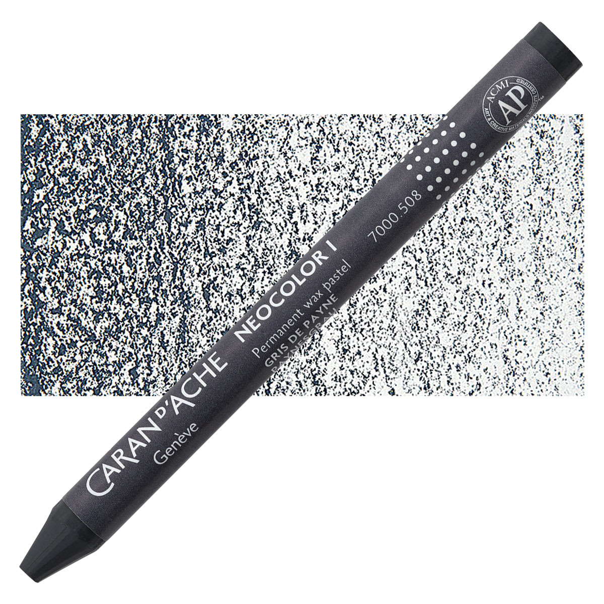 Caran d'Ache Neocolor I Wax Pastel - Payne's Gray pastel and swatch
