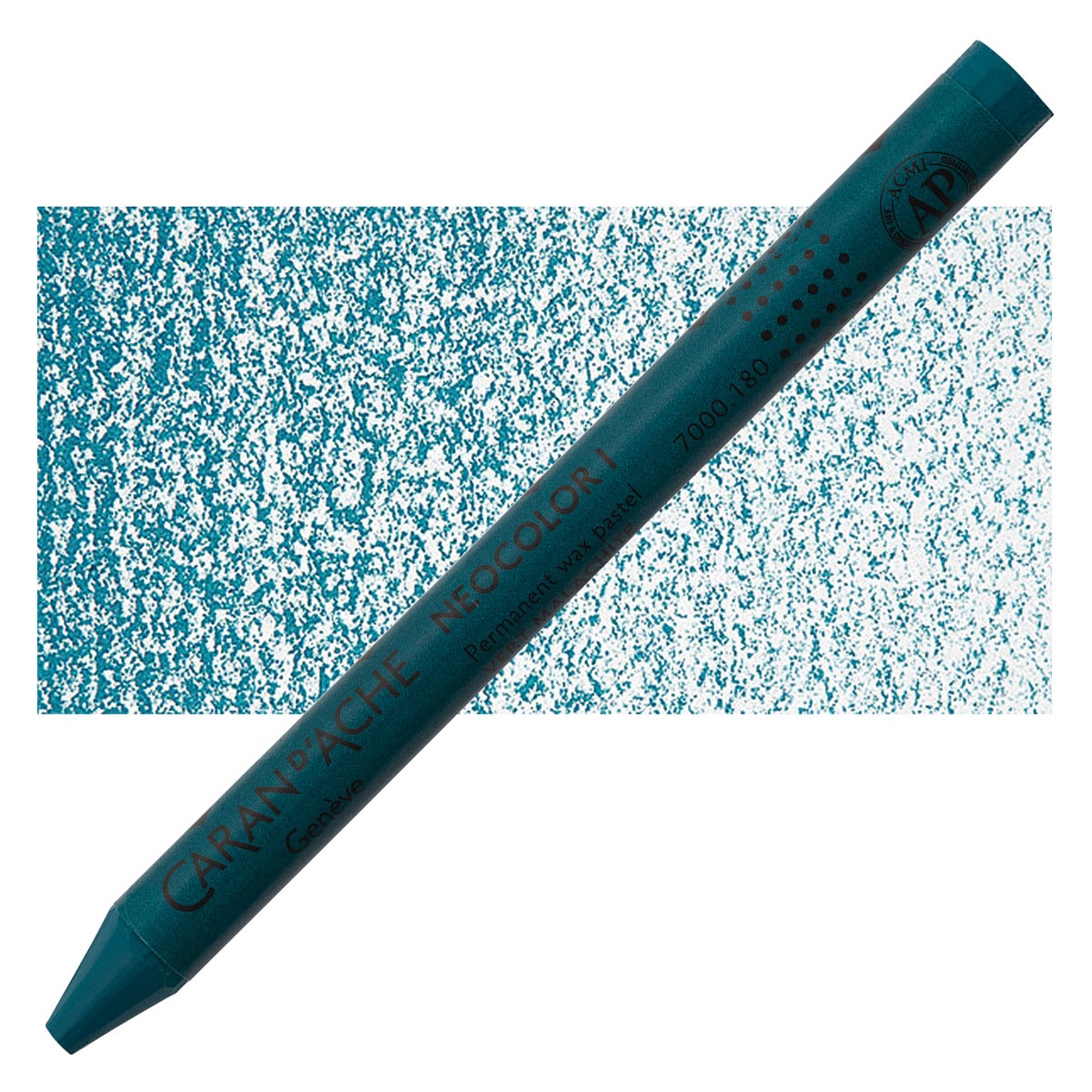 Caran d'Ache Neocolor I Wax Pastel - Malachite Green pastel and swatch