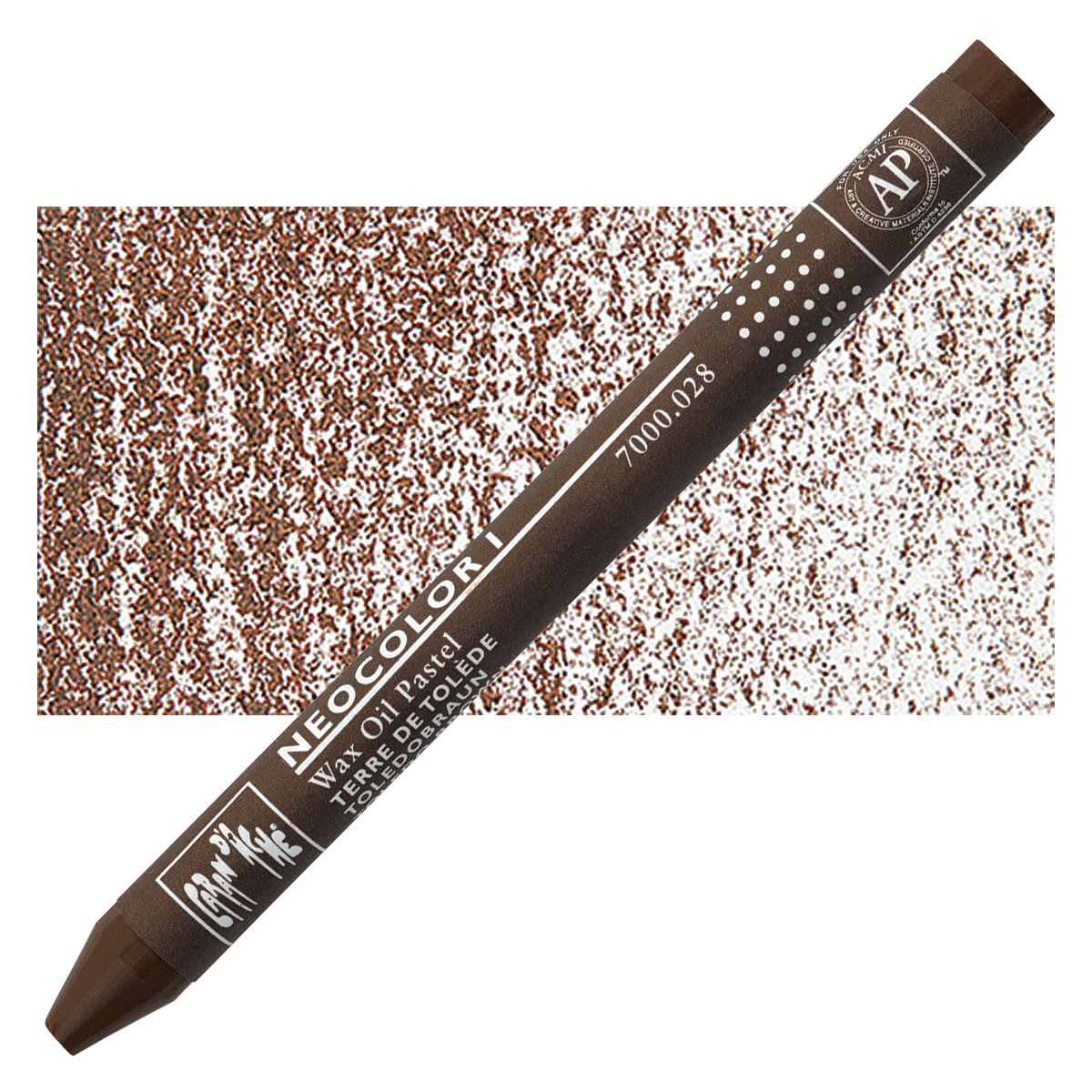 Caran d'Ache Neocolor I Wax Pastel - Toledo Brown pastel and swatch