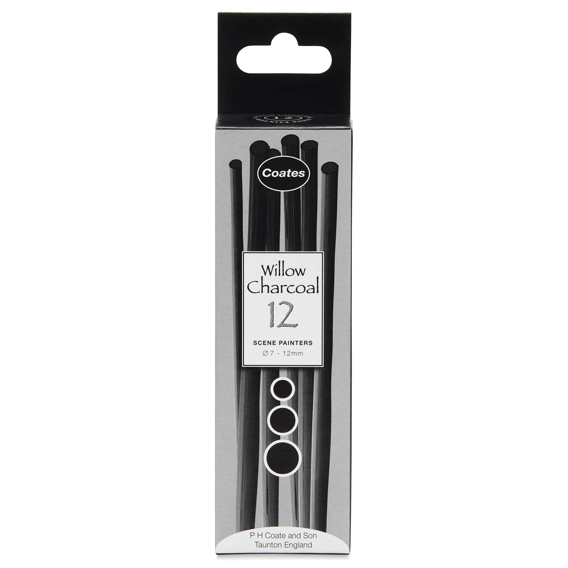 Coates Premium Artist's Willow Charcoal - Scene Painters, Assorted, Box of 12