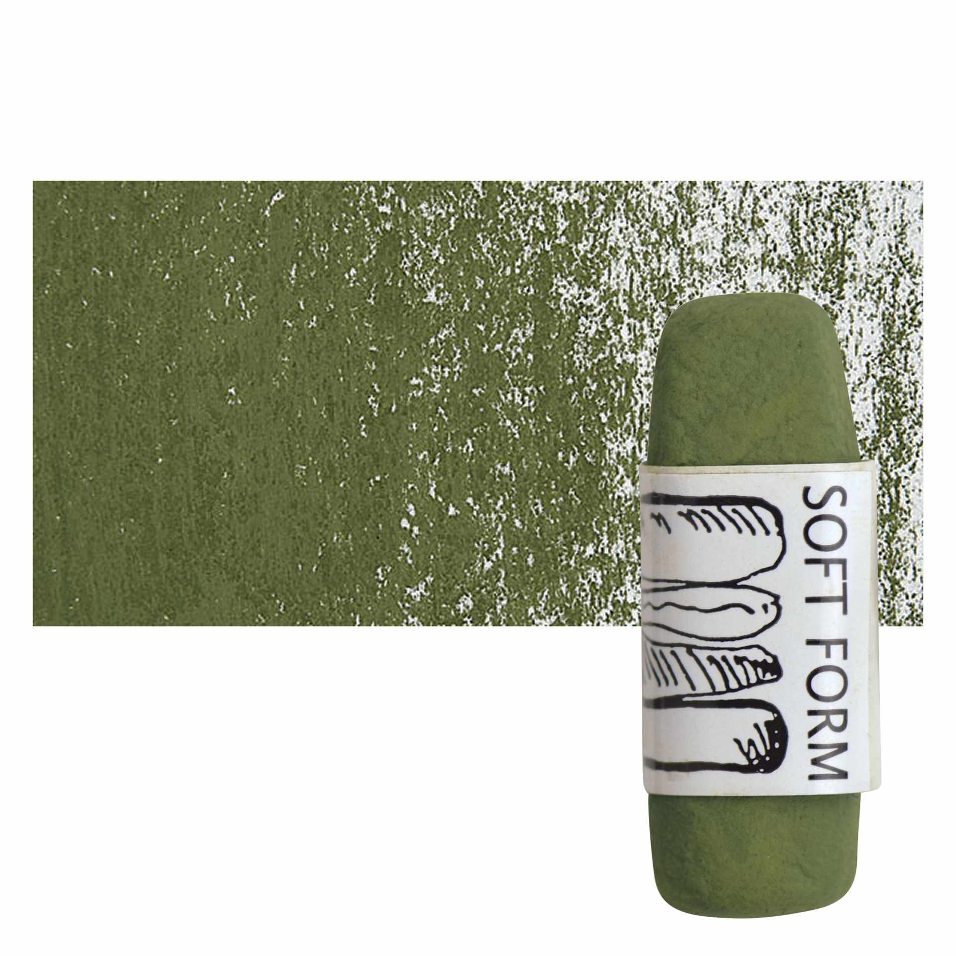 Townsend Artists' Soft Form Pastel - Dark Khaki (Light) pastel and swatch