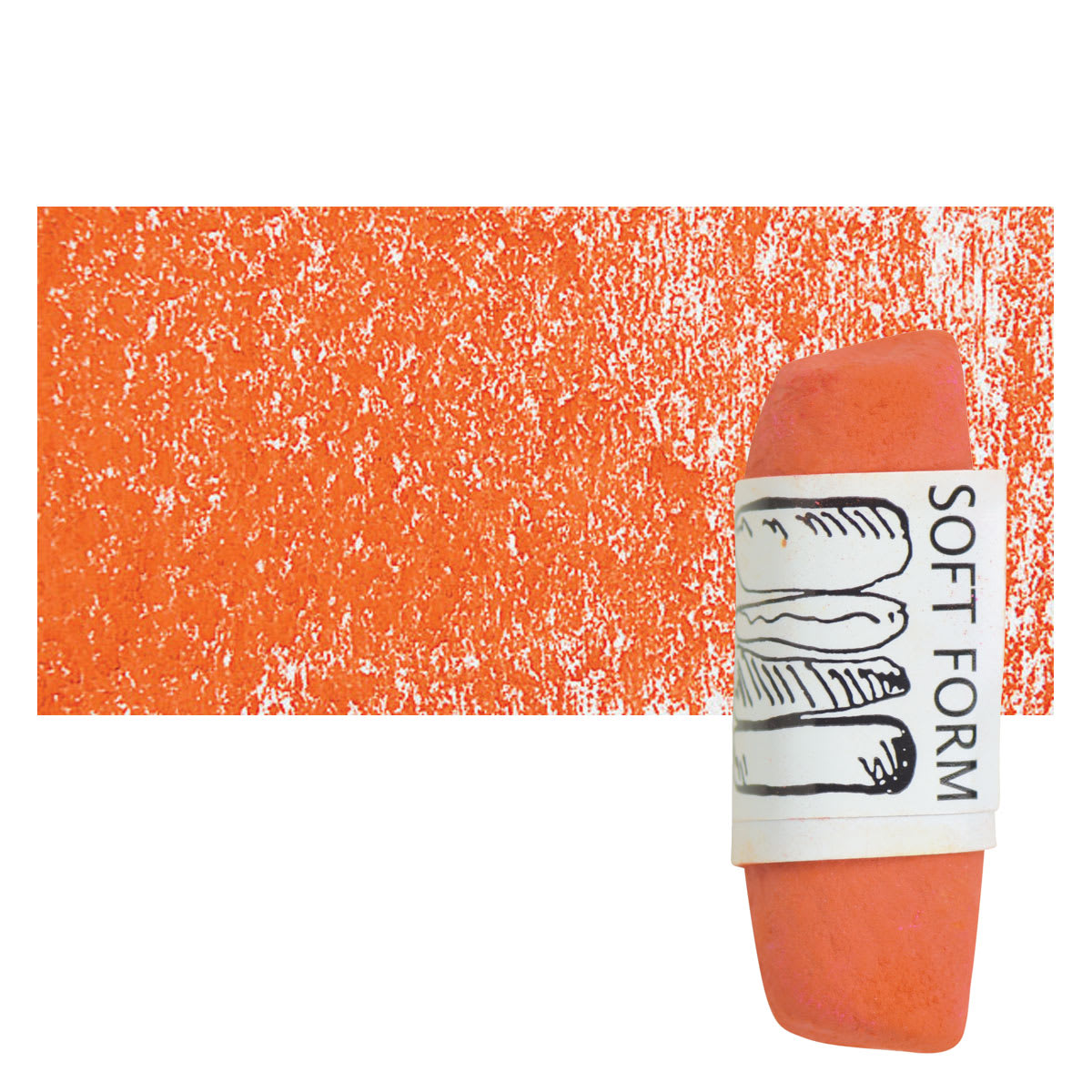 Townsend Artists' Soft Form Pastel - Cadmium Red Orange (Dark) pastel and swatch