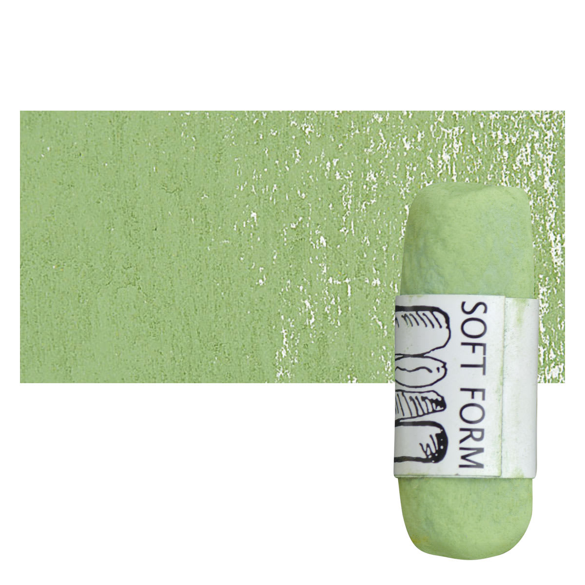 Townsend Artists' Soft Form Pastel - Green Oxide Light pastel and swatch