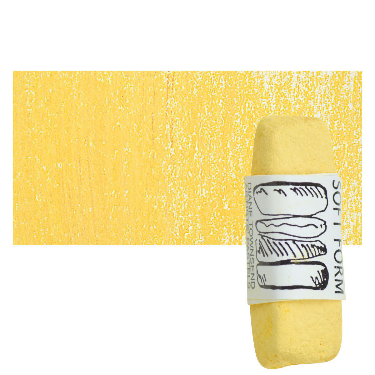 Townsend Artists' Soft Form Pastel - Hansa Yellow (Light) pastel and swatch