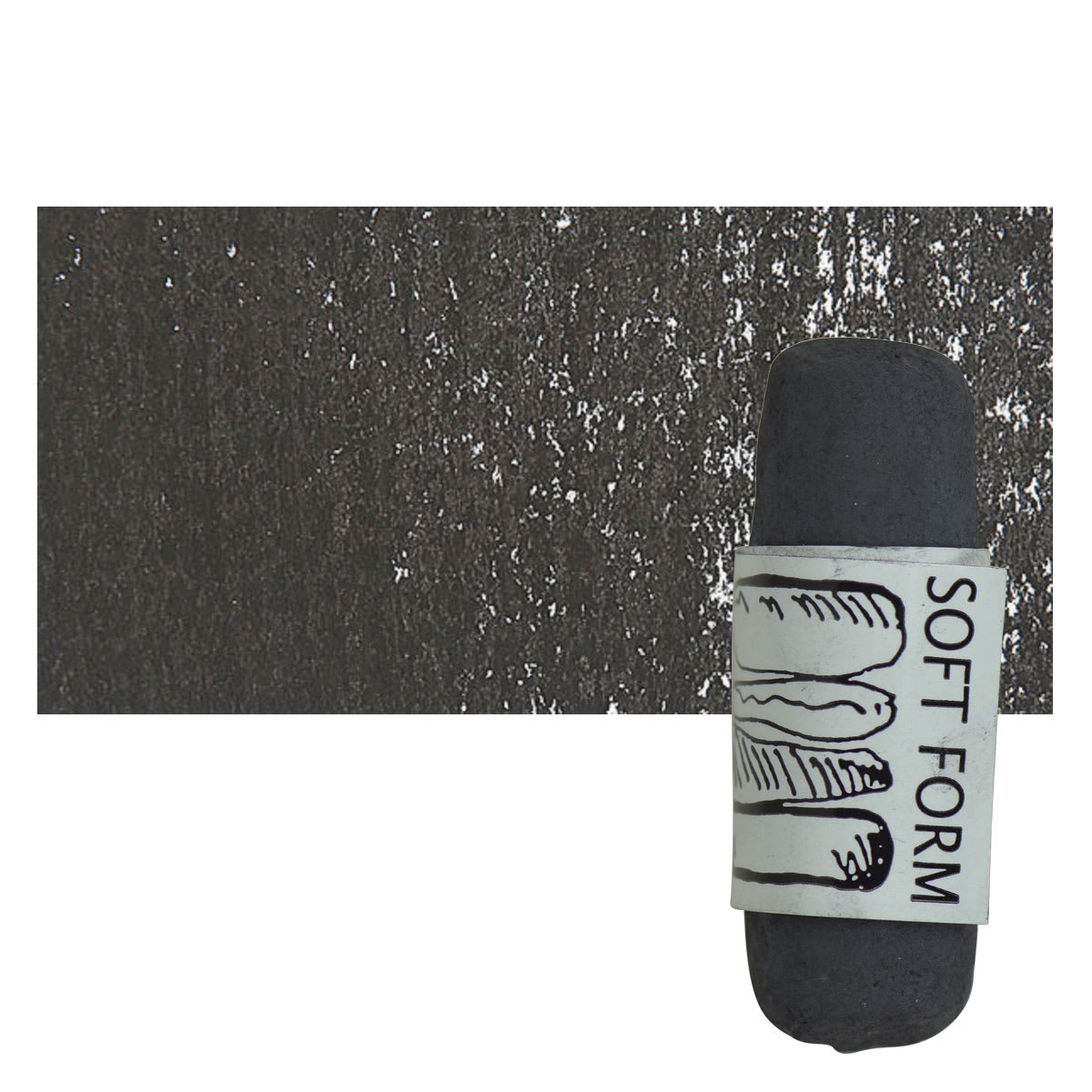 Townsend Artists' Soft Form Pastel - Mars Black (Light) pastel and swatch