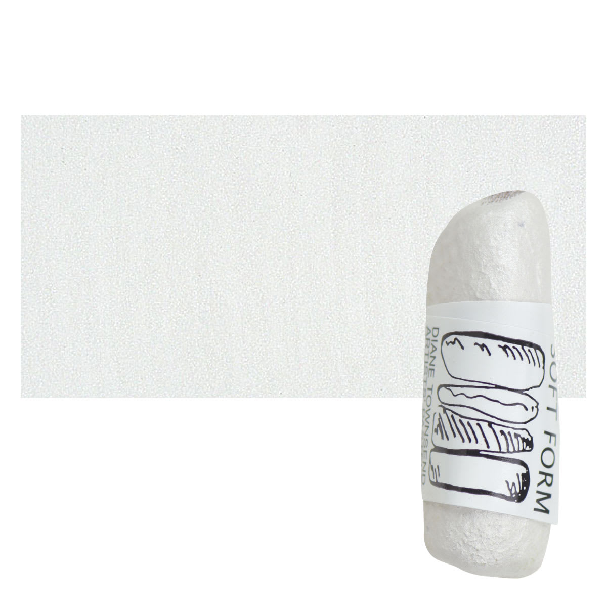 Townsend Artists' Soft Form Pastel - Metallic Bright Silver pastel and swatch