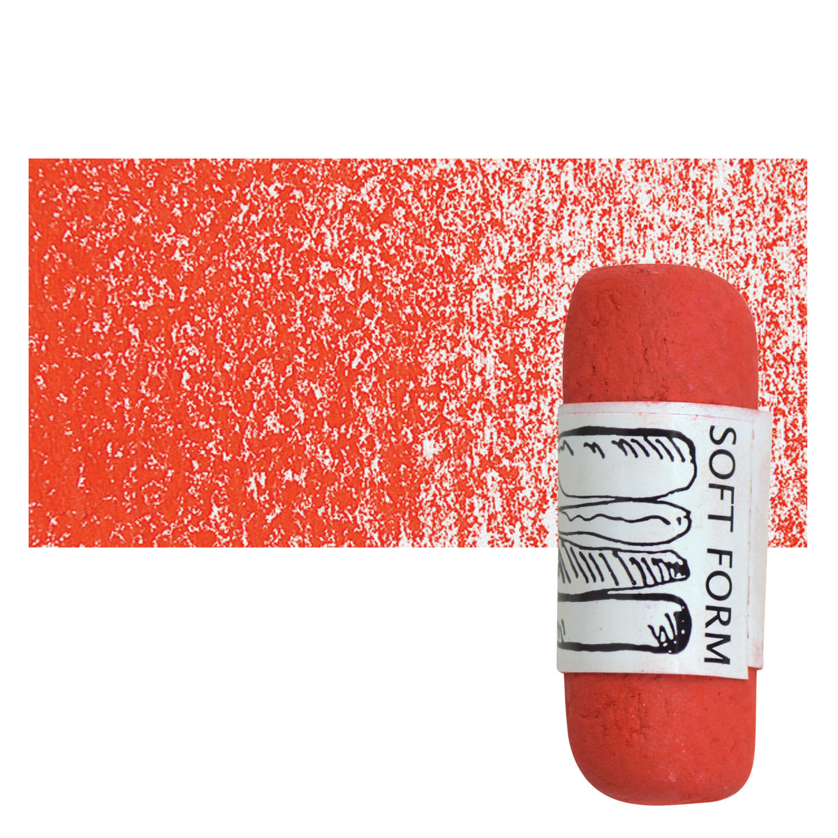 Townsend Artists' Soft Form Pastel - Naphthol Red Medium 037 pastel and swatch