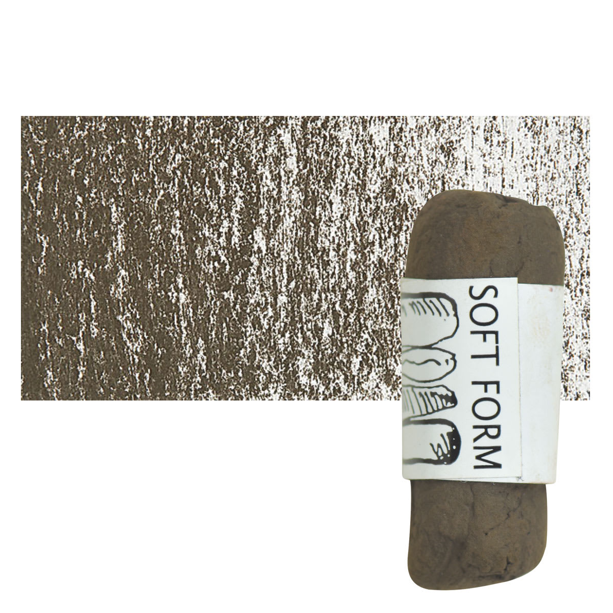 Townsend Artists' Soft Form Pastel - Raw Umber (Dark) pastel and swatch