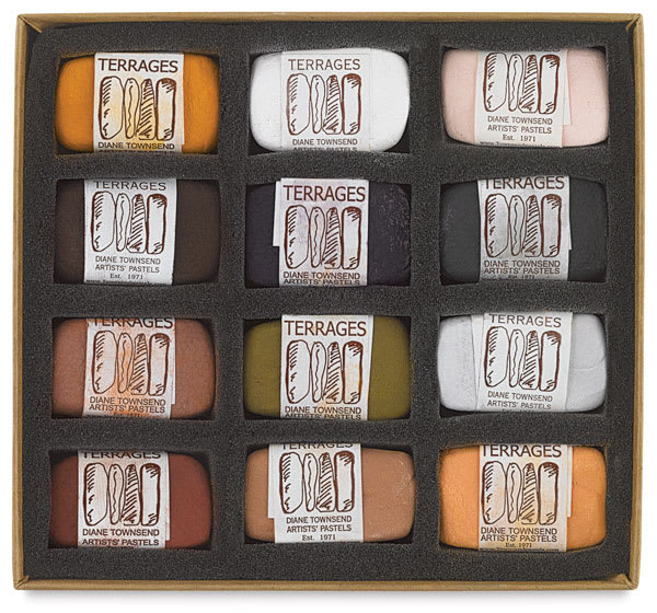 Townsend Terrages Pastel Set of 12 Portrait Colors (B) shown in cushioned open box