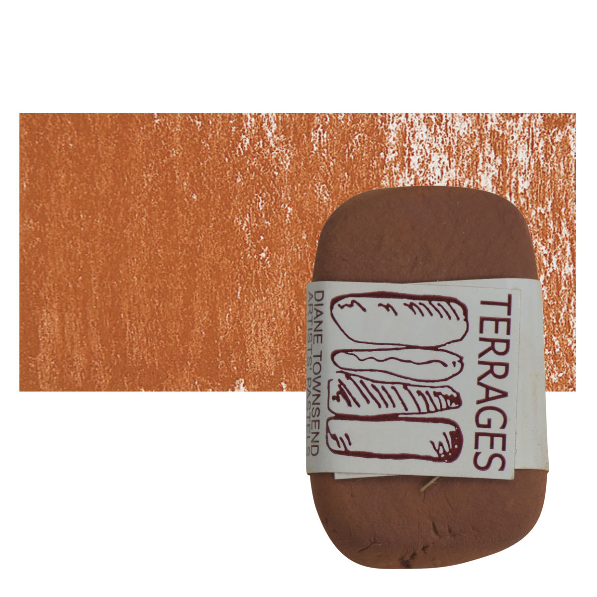 Townsend Terrages Pastel - Burnt Sienna 100 pastel and swatch
