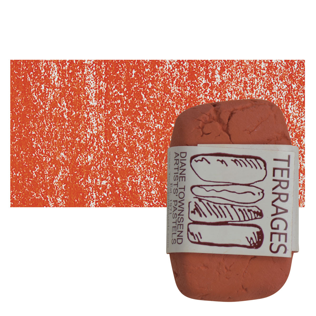 Townsend Terrages Pastel - Tuscan Red Orange pastel and swatch