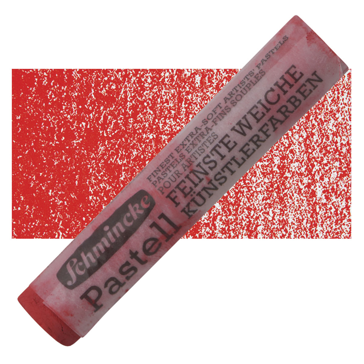 Schmincke Soft Pastel - Scarlet D pastel and swatch